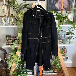BCBG MAXAZRIA | Size S Black Zipper PeaCoat